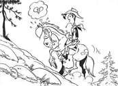 coloriage lucky luke a cheval